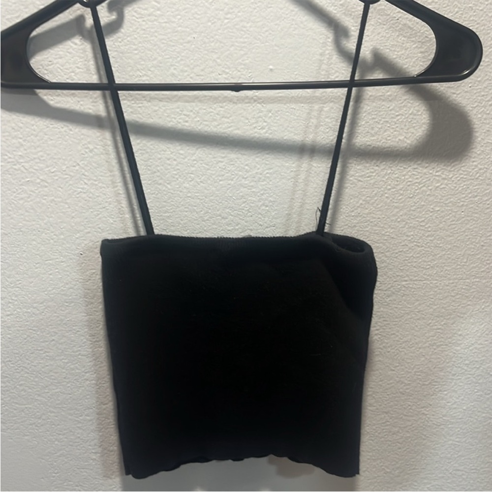 Brandy Melville Black Fitted Crop Camisole